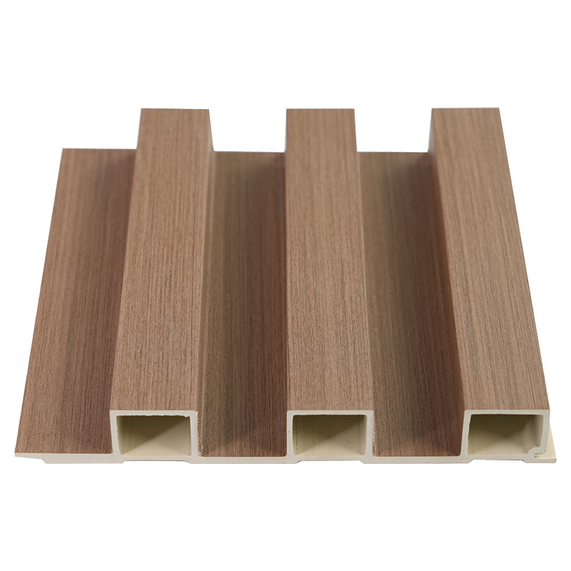 Lățime 195 mm Grosime 28 mm Fibră de bambus Lemn decorativ Canelură interioară pentru clădire 3D Lemn-plastic Panou de perete din PVC