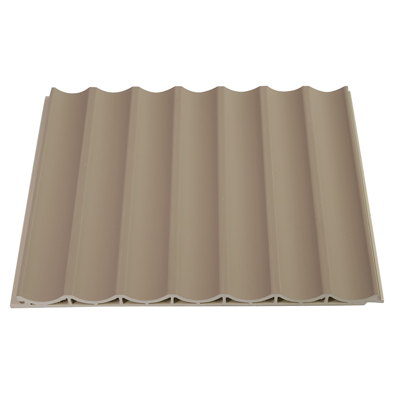 Panou de perete WPC de 214*10 mm pentru decorarea interioară a casei cu design cu grilă cu arc interior